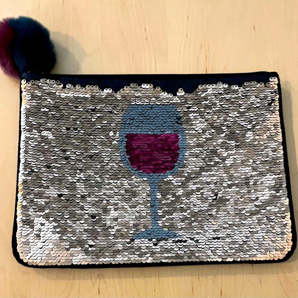 Stella and Dot sequin interchange wine clutch, excellent condition